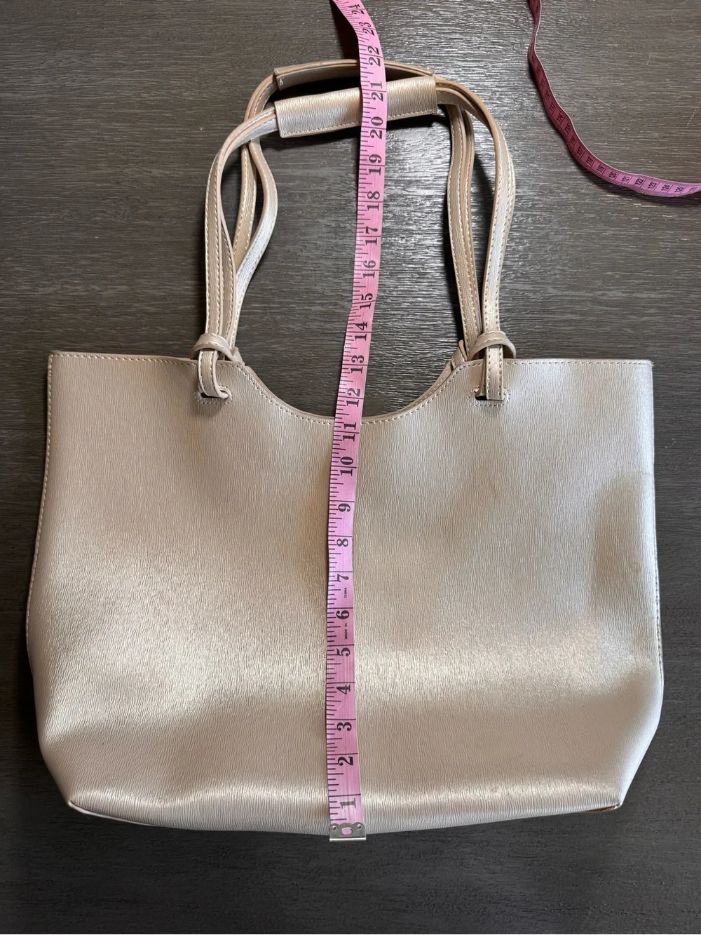 Neiman Marcus Light Gold Metallic Tote Bag